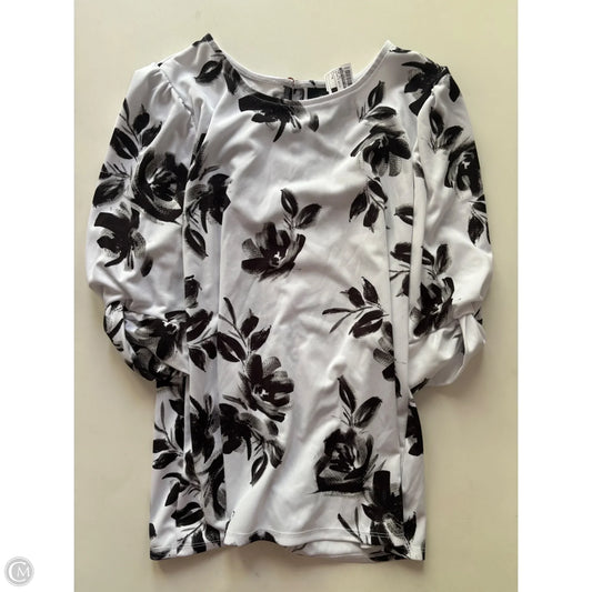 Top Short Sleeve By Worthington In Black & White, Size: M