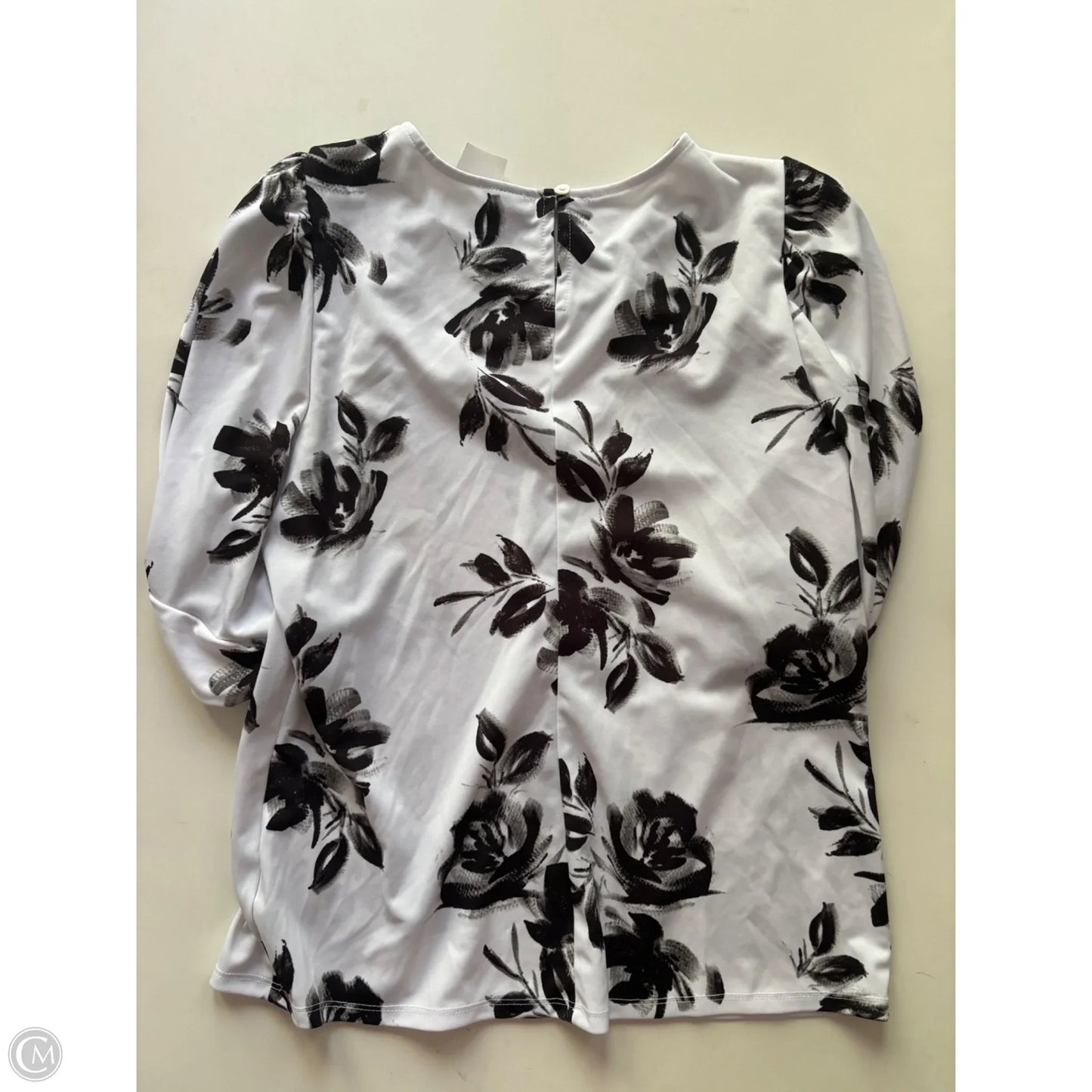 Top Short Sleeve By Worthington In Black & White, Size: M