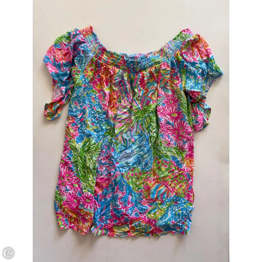 Top Short Sleeve Designer By Lilly Pulitzer In Multi-colored, Size: L
