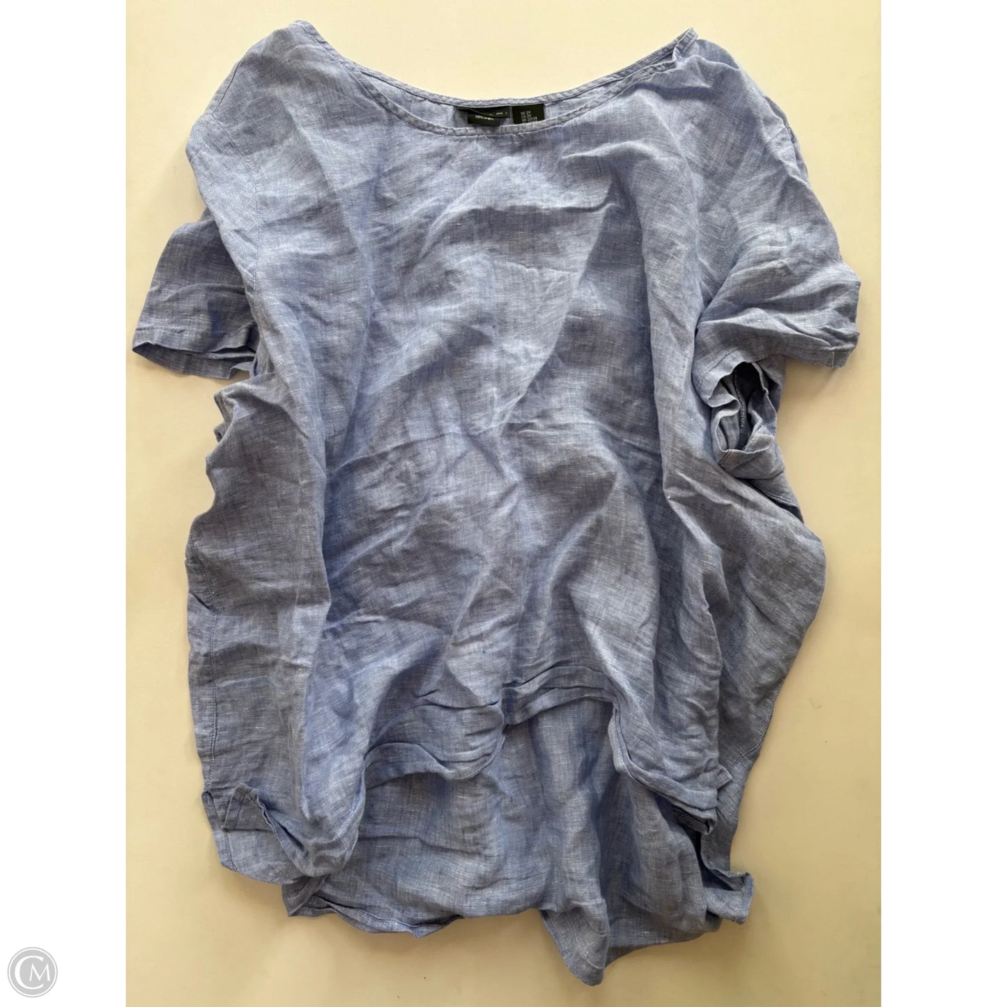 Top Short Sleeve By Tahari By Arthur Levine In Blue, Size: 2x