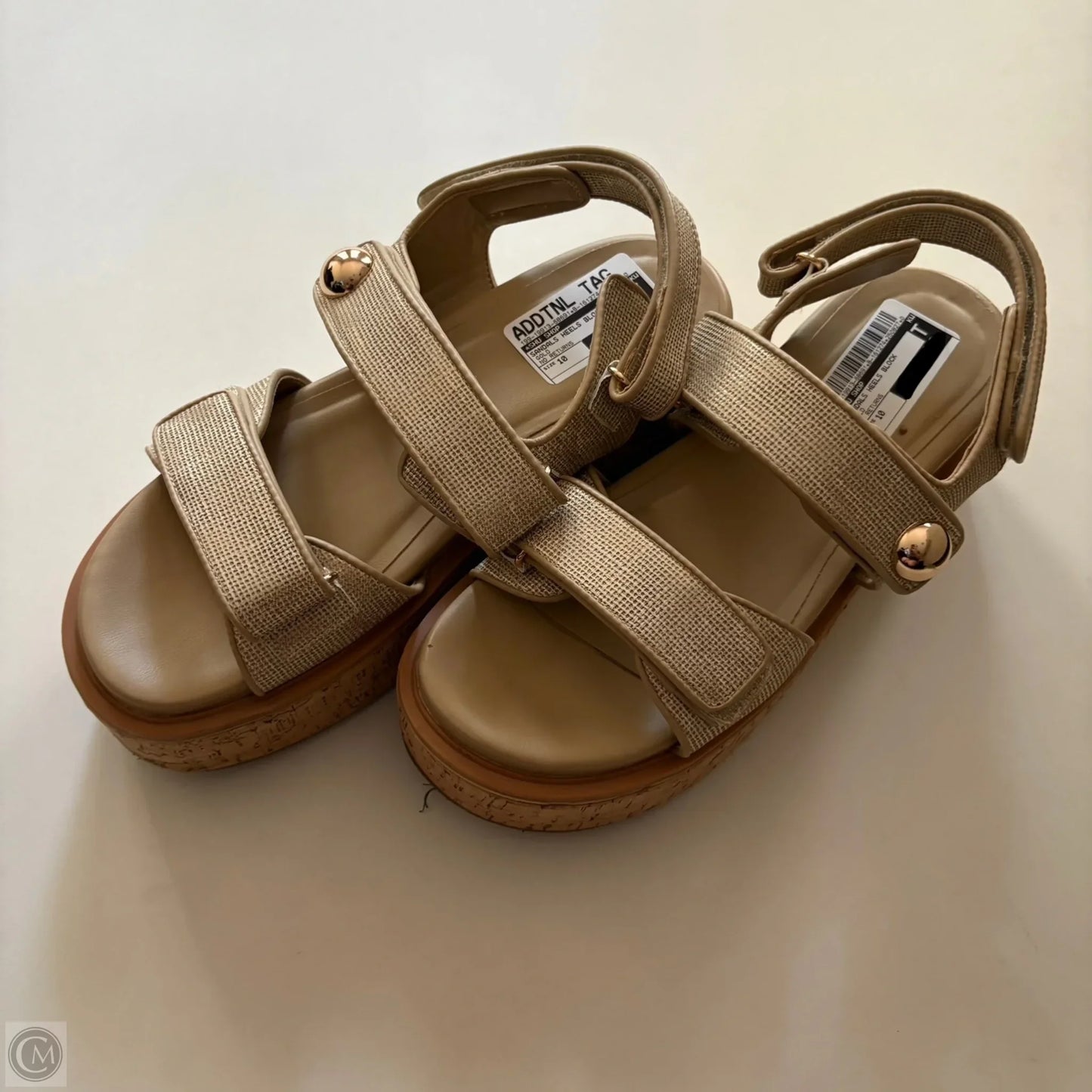 Sandals Heels Block By Shu Shop In Gold, Size: 10