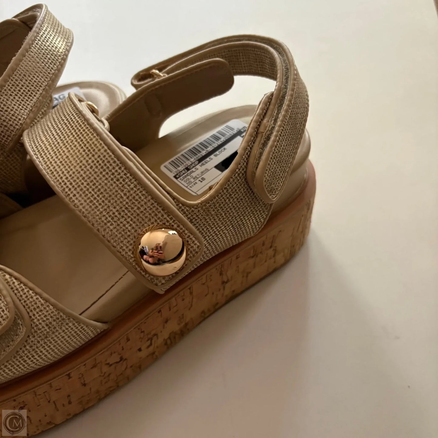 Sandals Heels Block By Shu Shop In Gold, Size: 10