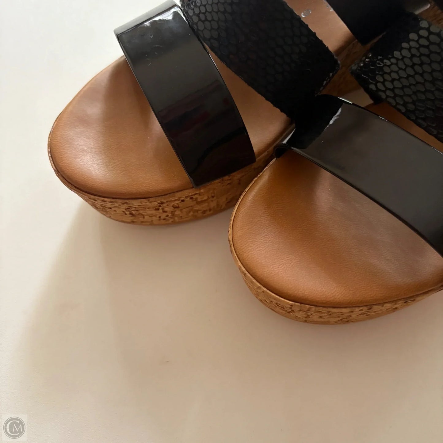 Sandals Heels Block By Italian Shoemakers In Black, Size: 9