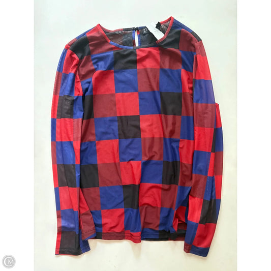 Top Long Sleeve By New York And Co In Plaid Pattern, Size: Xl