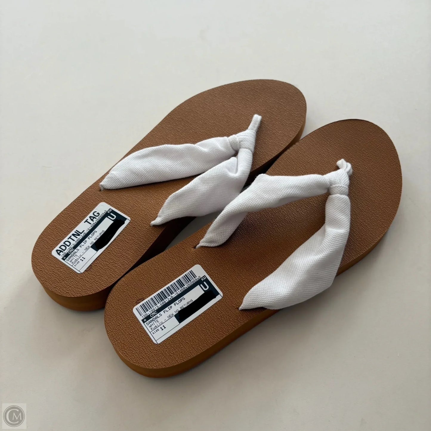 Sandals Flip Flops By Kuailu In White, Size: 11