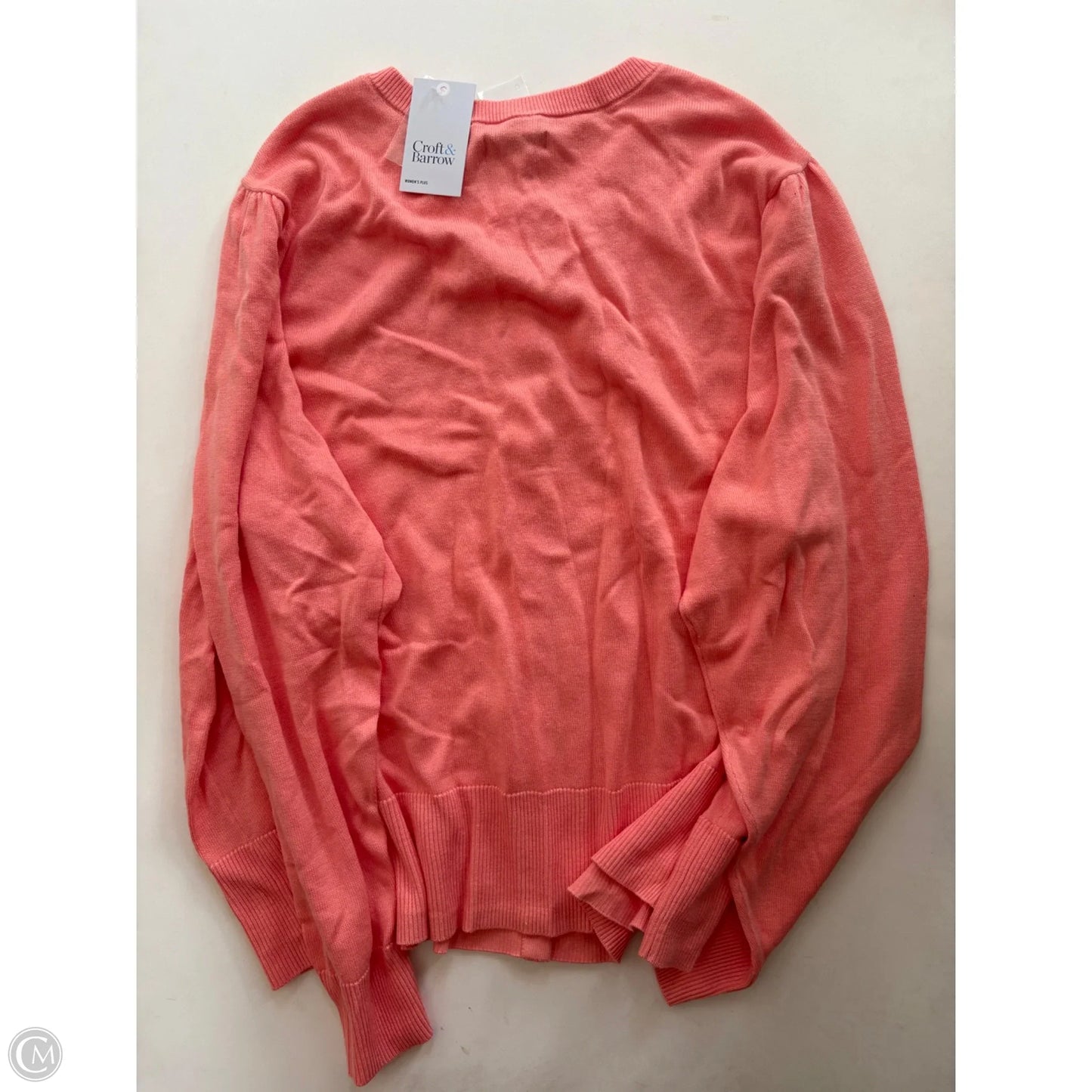 Sweater Cardigan By Croft And Barrow In Peach, Size: 2x
