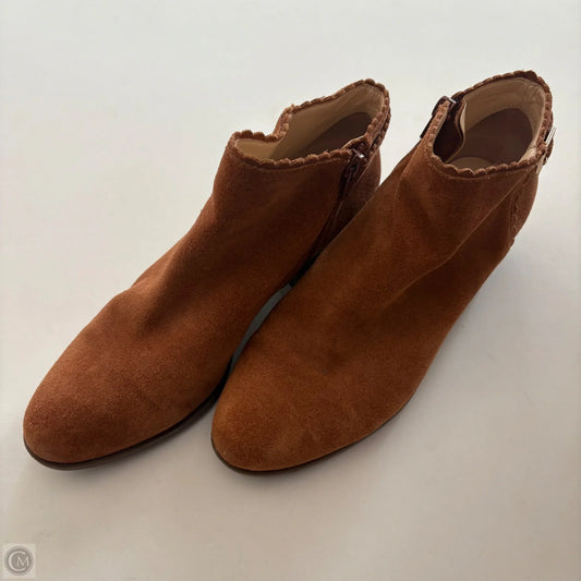 Boots Ankle Heels By Crown And Ivy In Brown, Size: 9