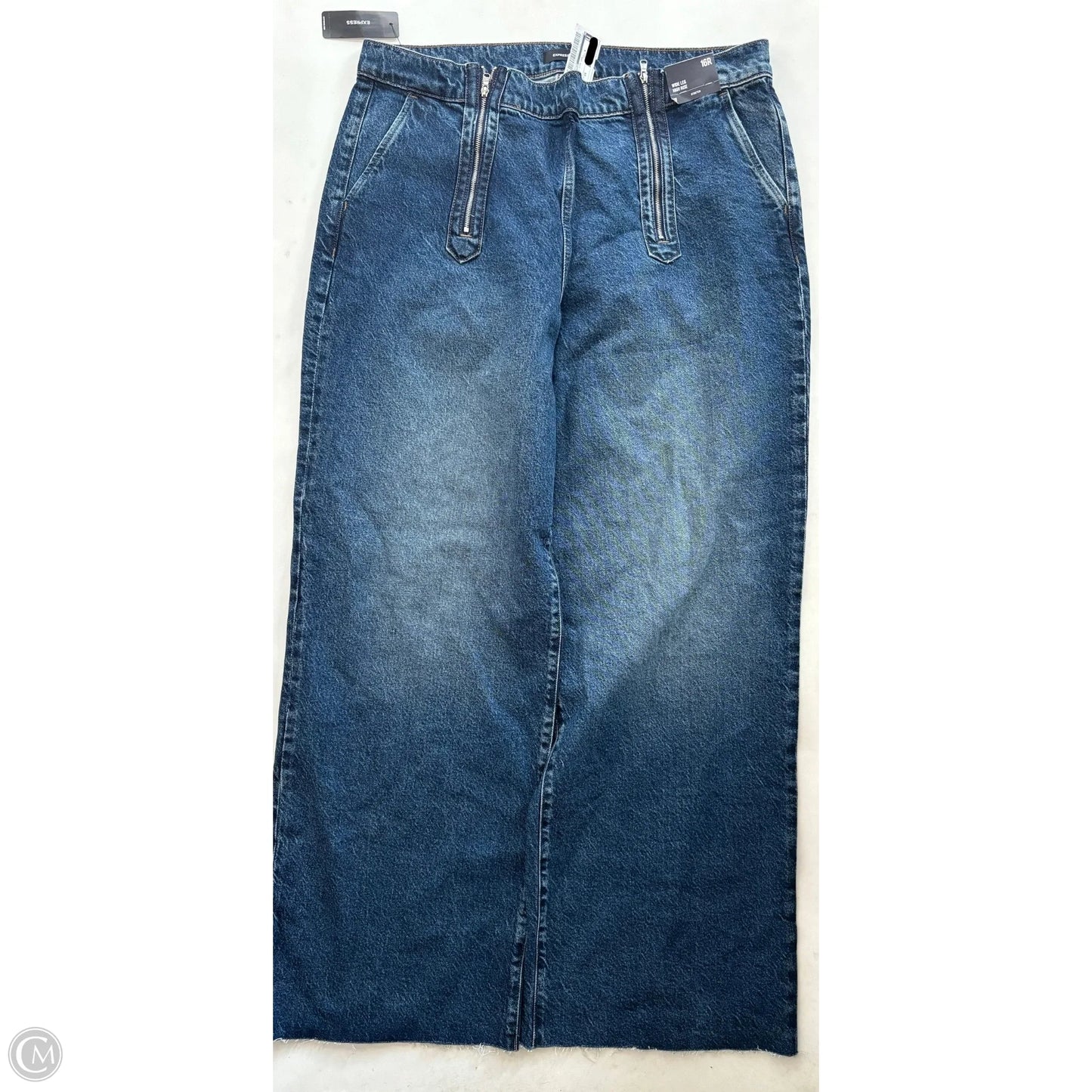 Jeans Wide Leg By Express In Blue, Size: 16