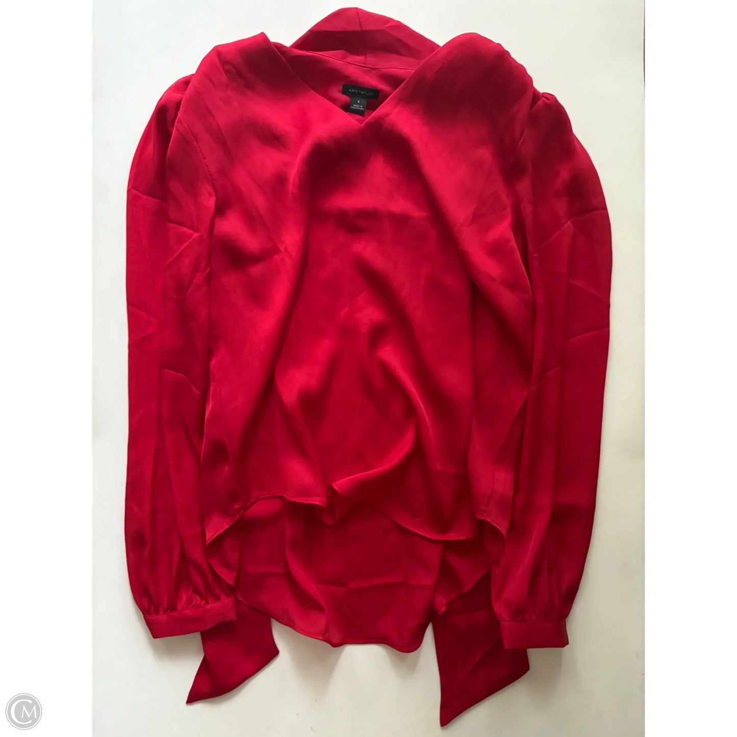 Blouse Long Sleeve By Ann Taylor In Red, Size: S