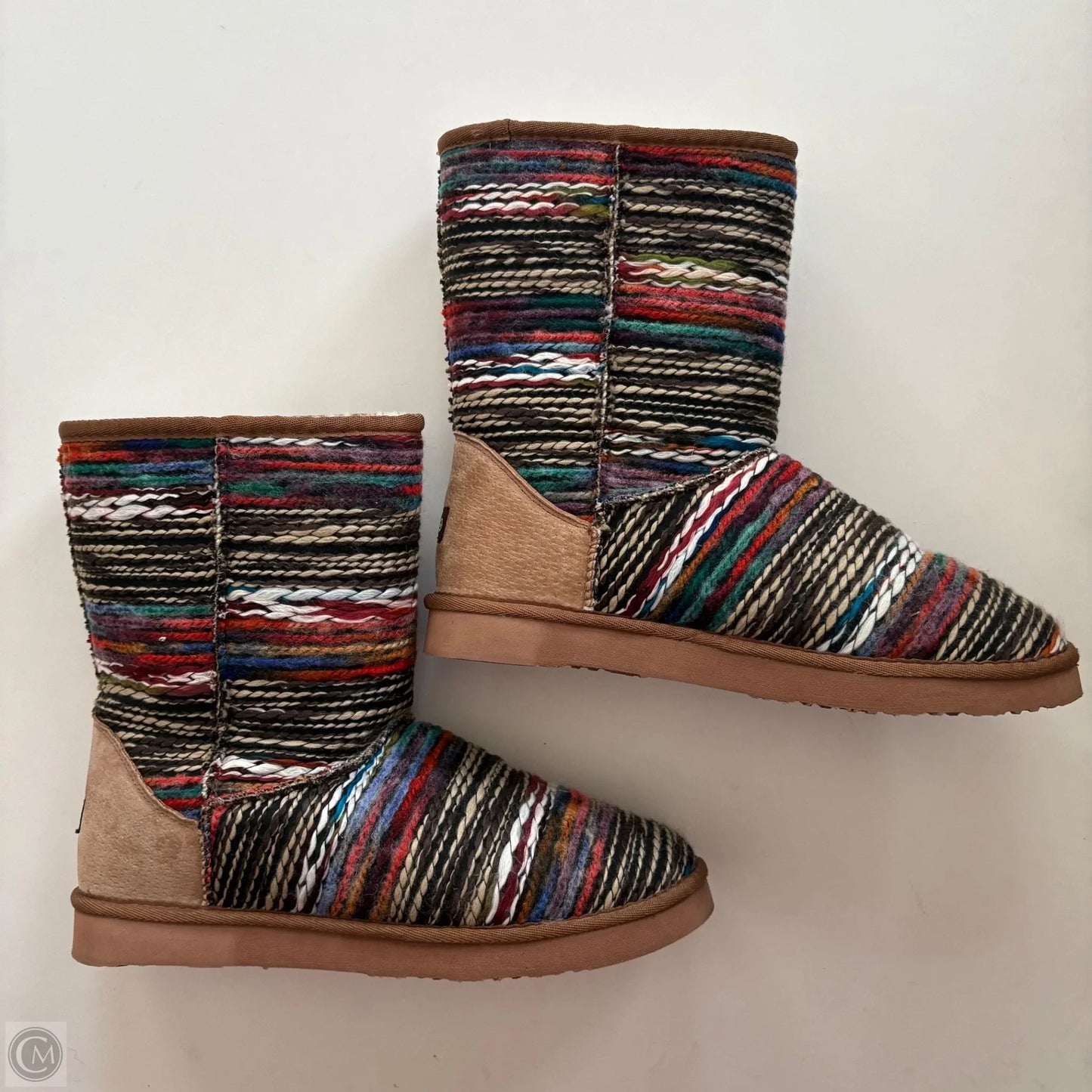 Boots Ankle Flats By Lamo In Striped Pattern, Size: 11