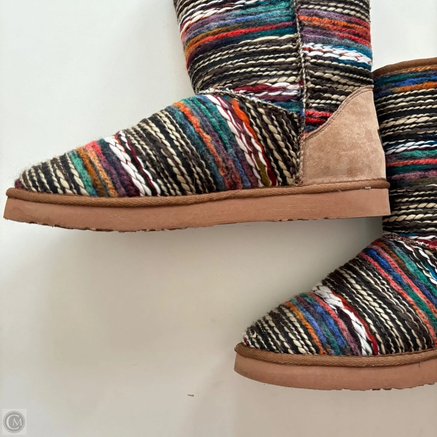 Boots Ankle Flats By Lamo In Striped Pattern, Size: 11