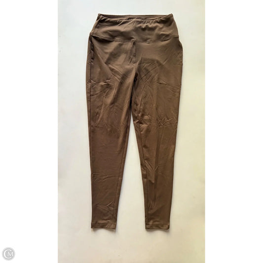 Athletic Leggings By Zenana In Brown, Size: L