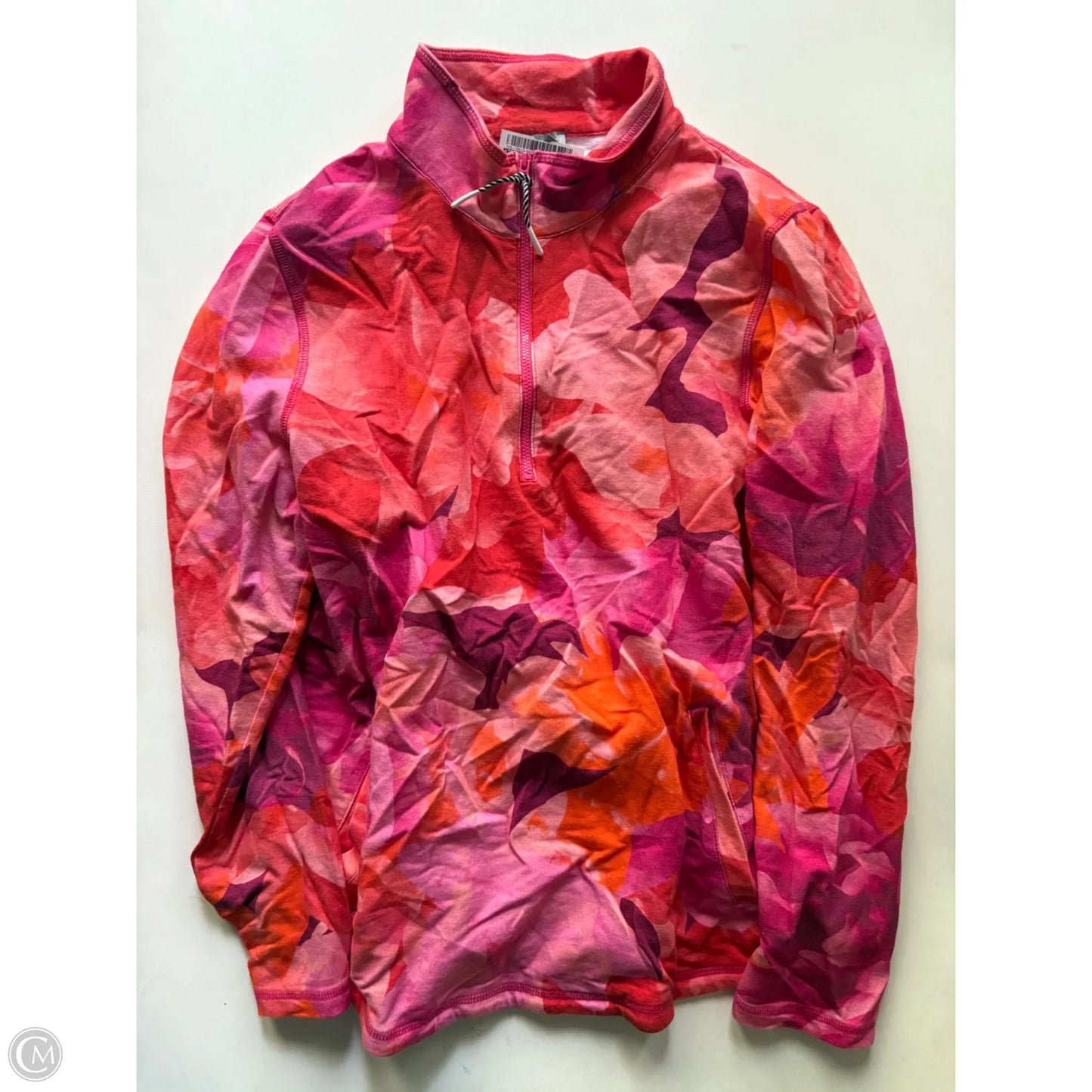 Athletic Jacket By Talbots In Orange & Pink, Size: L