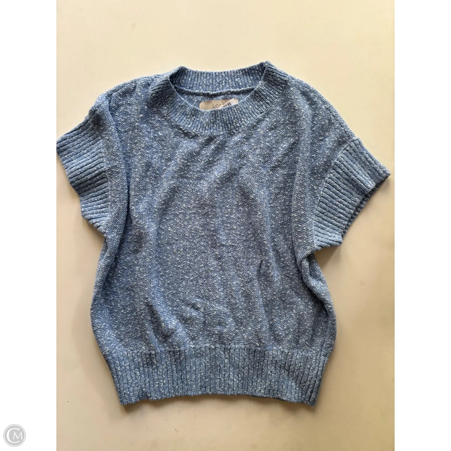 Sweater Short Sleeve By Loft In Blue, Size: M