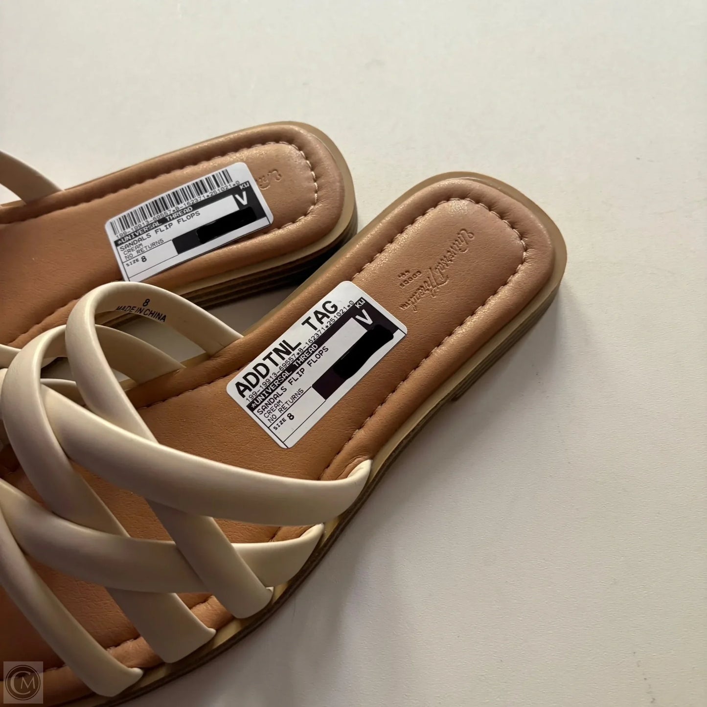 Sandals Flip Flops By Universal Thread In Cream, Size: 8