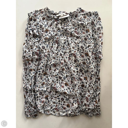Top Long Sleeve By Loft In Floral Print, Size: M