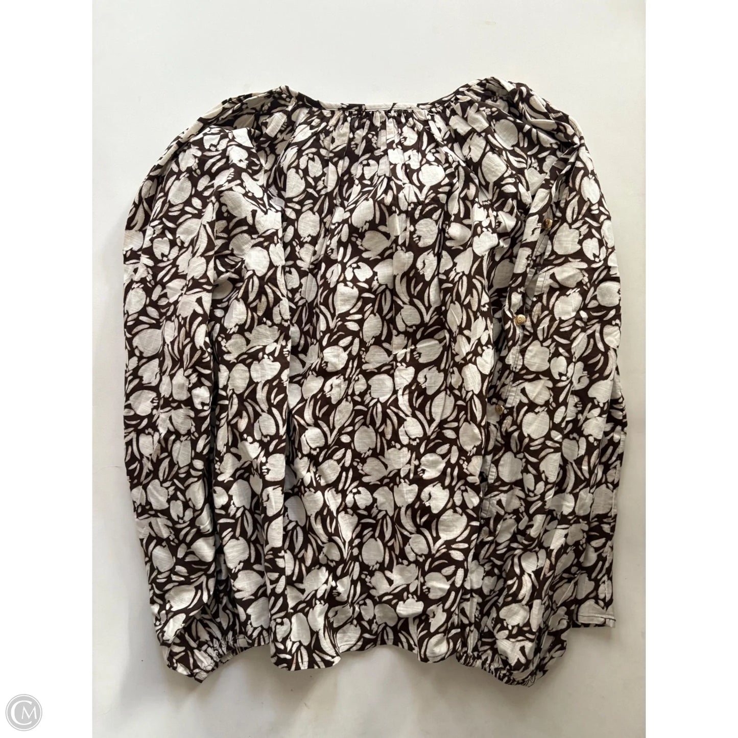 Top Short Sleeve By Loft In Brown, Size: M