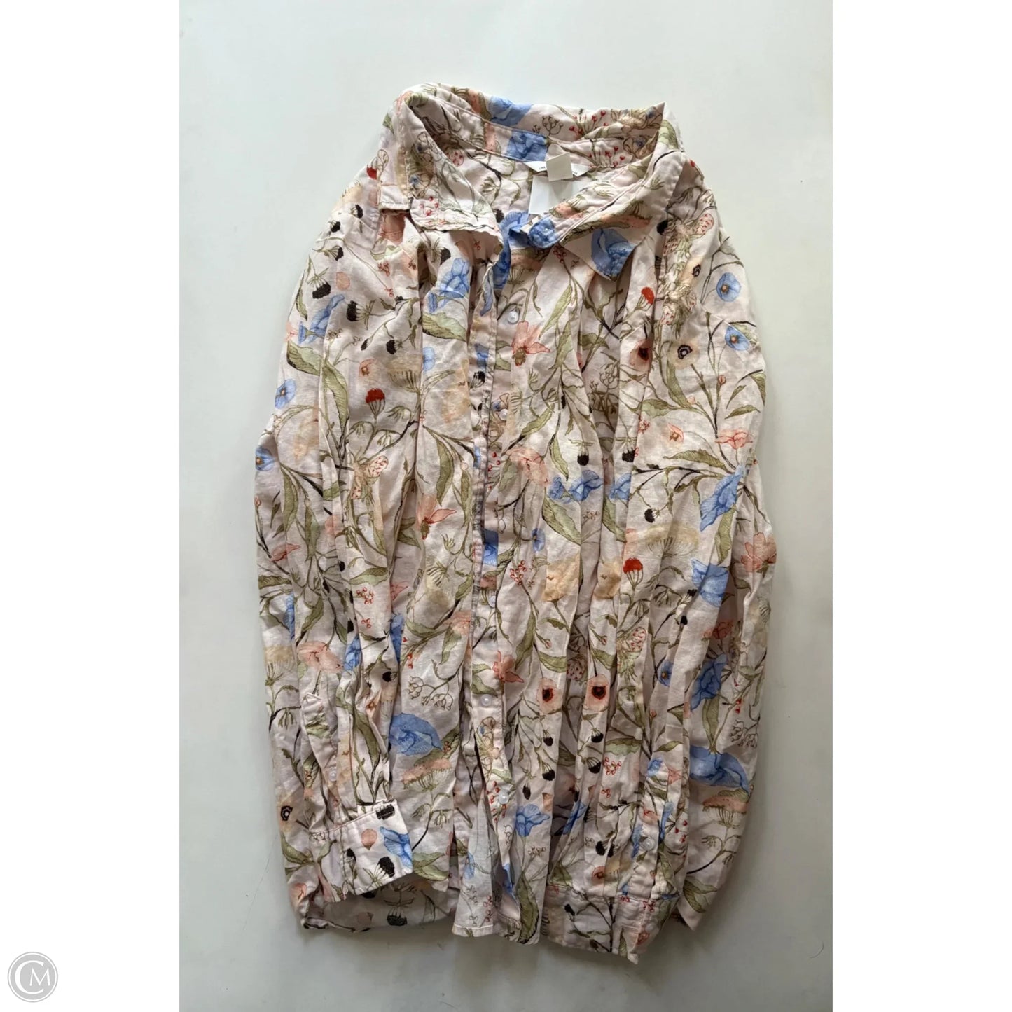 Top Long Sleeve By H&m In Floral Print, Size: Xl