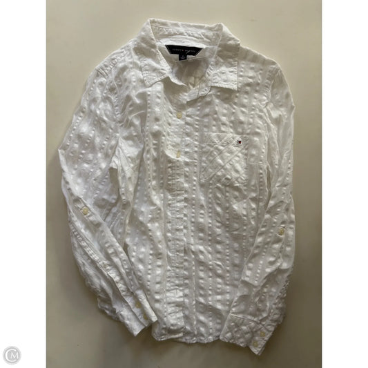Top Long Sleeve By Tommy Hilfiger In White, Size: M