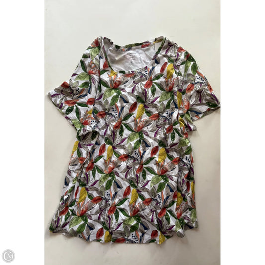 Top Short Sleeve By Chicos In Floral Print, Size: 2x