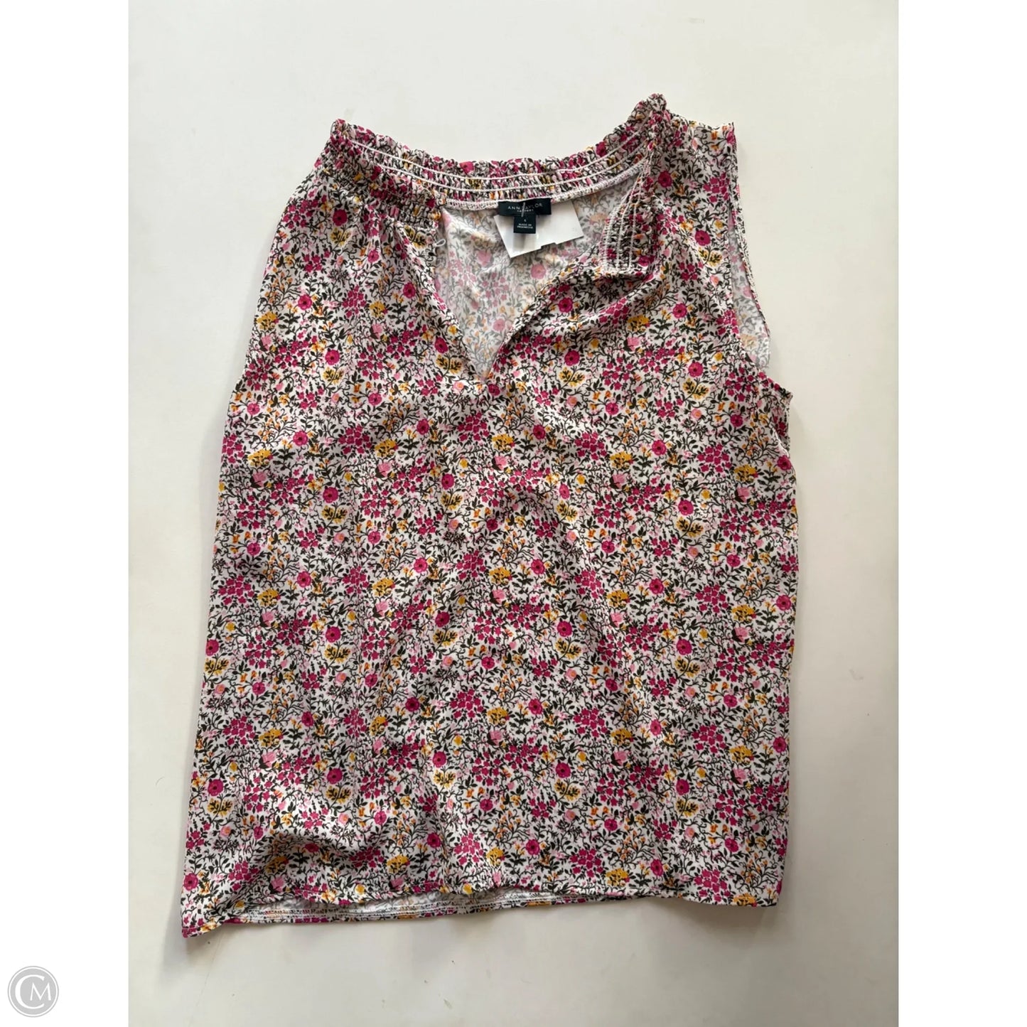 Blouse Sleeveless By Ann Taylor In Floral Print, Size: S