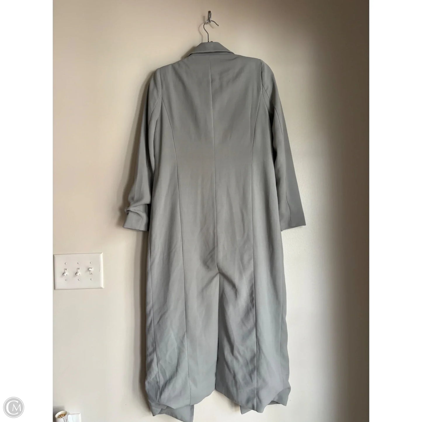 Coat Trench Coat By Lavish In Green, Size: S