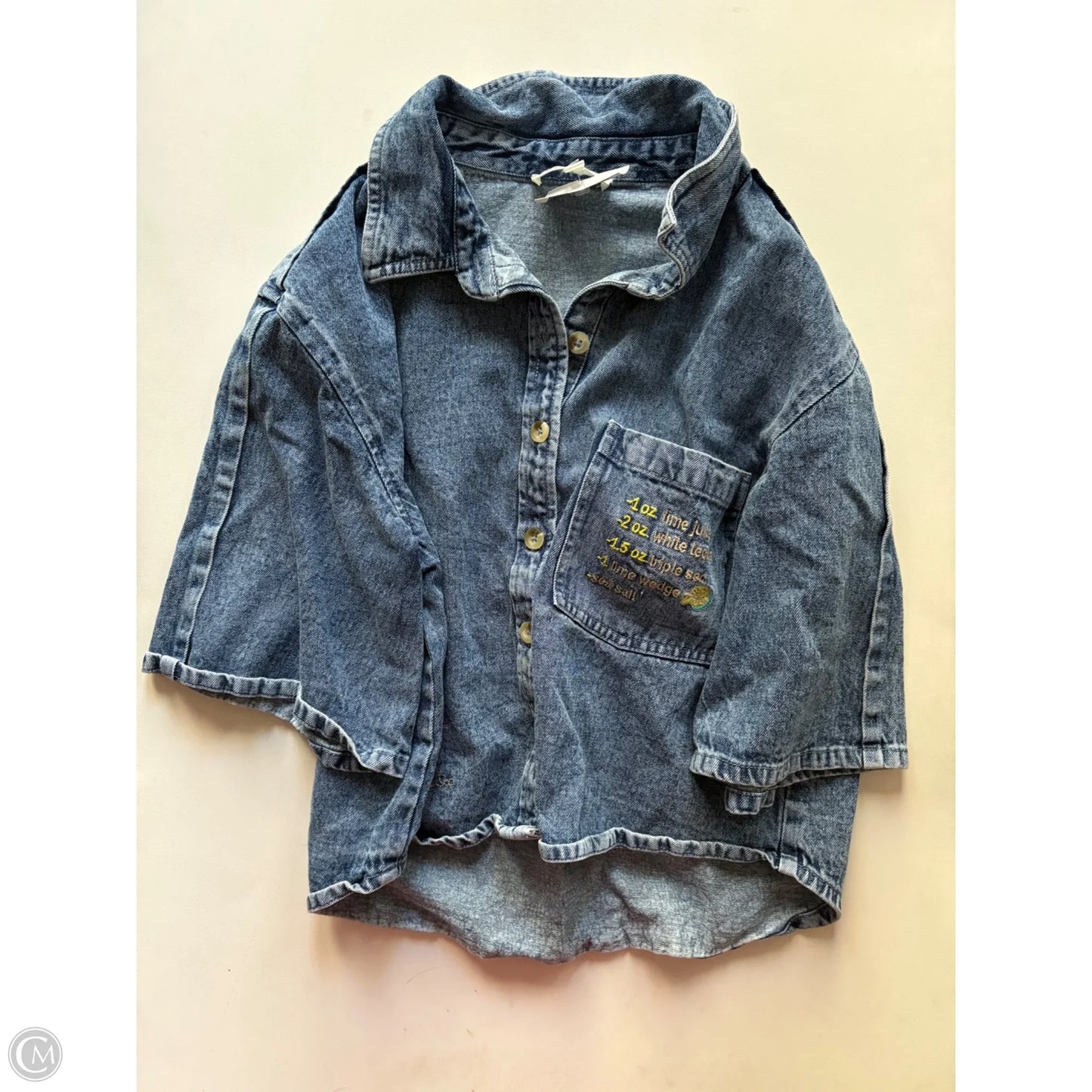 Top Short Sleeve By Solitaire In Blue, Size: L