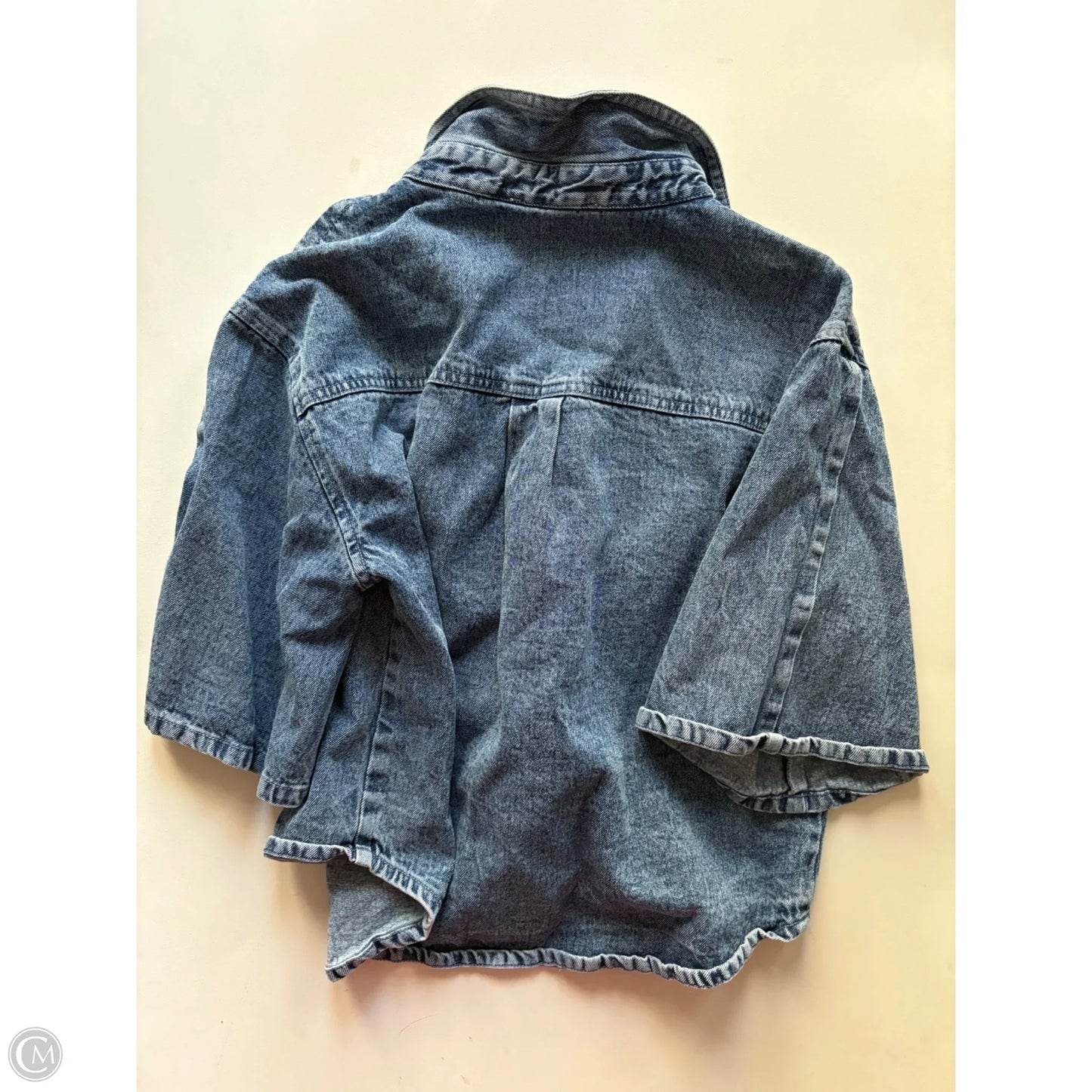 Top Short Sleeve By Solitaire In Blue, Size: L