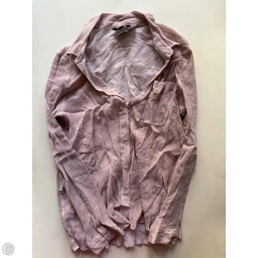 Top Long Sleeve By Express In Cream, Size: L