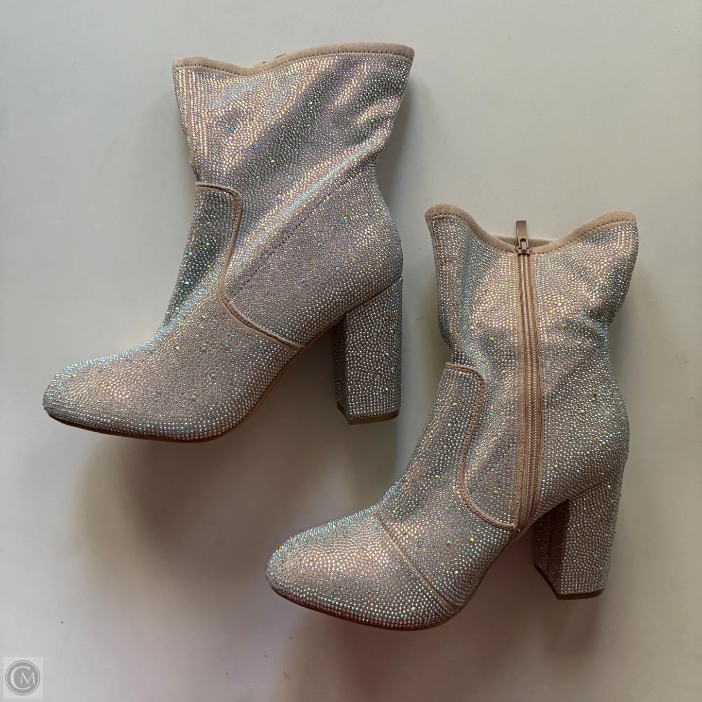 Boots Ankle Flats By Torrid In Silver & Tan, Size: 11