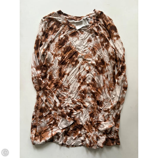 Top Long Sleeve By Logo In Brown, Size: Xs