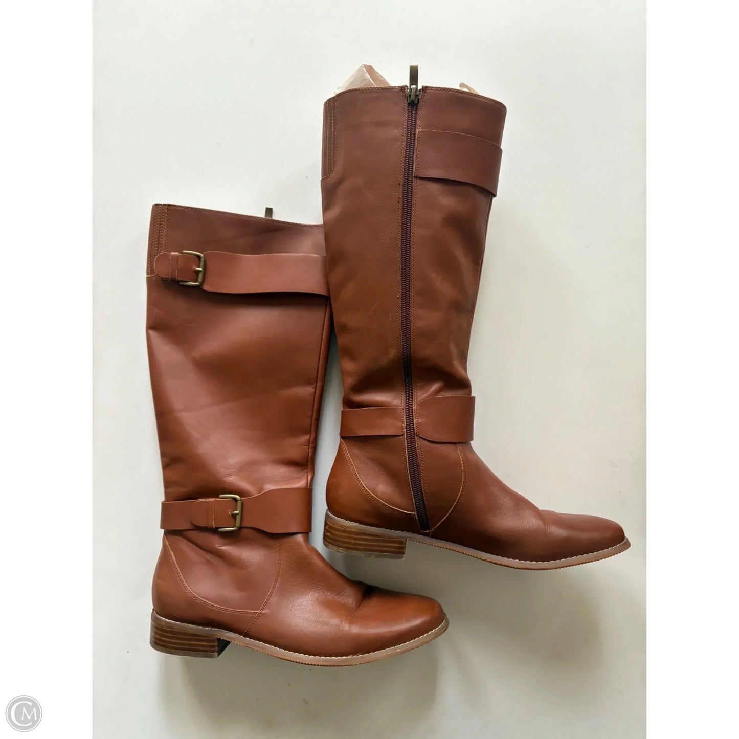 Boots Knee Heels By Ellen Tracy In Brown, Size: 9.5