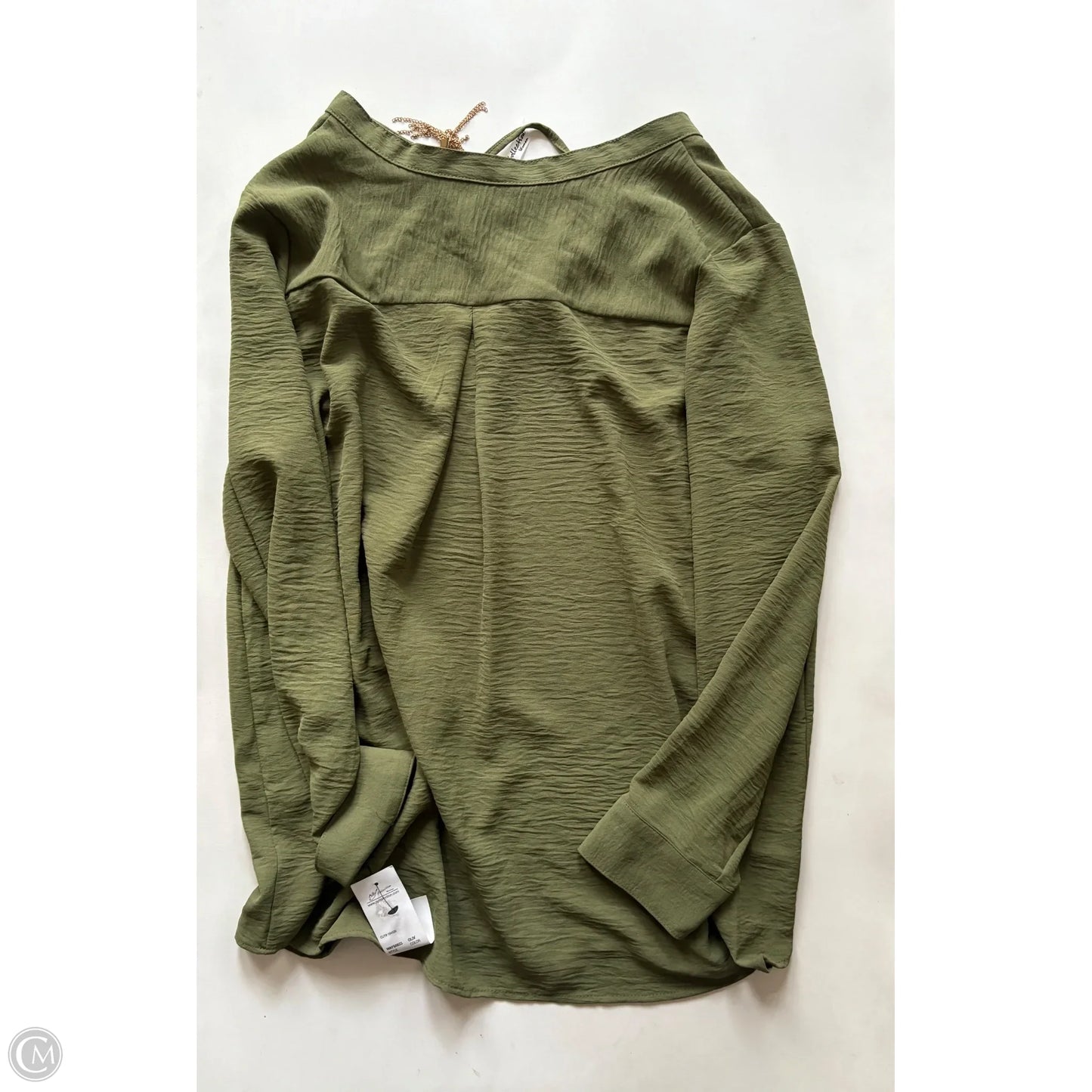 Blouse Long Sleeve By Ny Collection In Green, Size: 1x