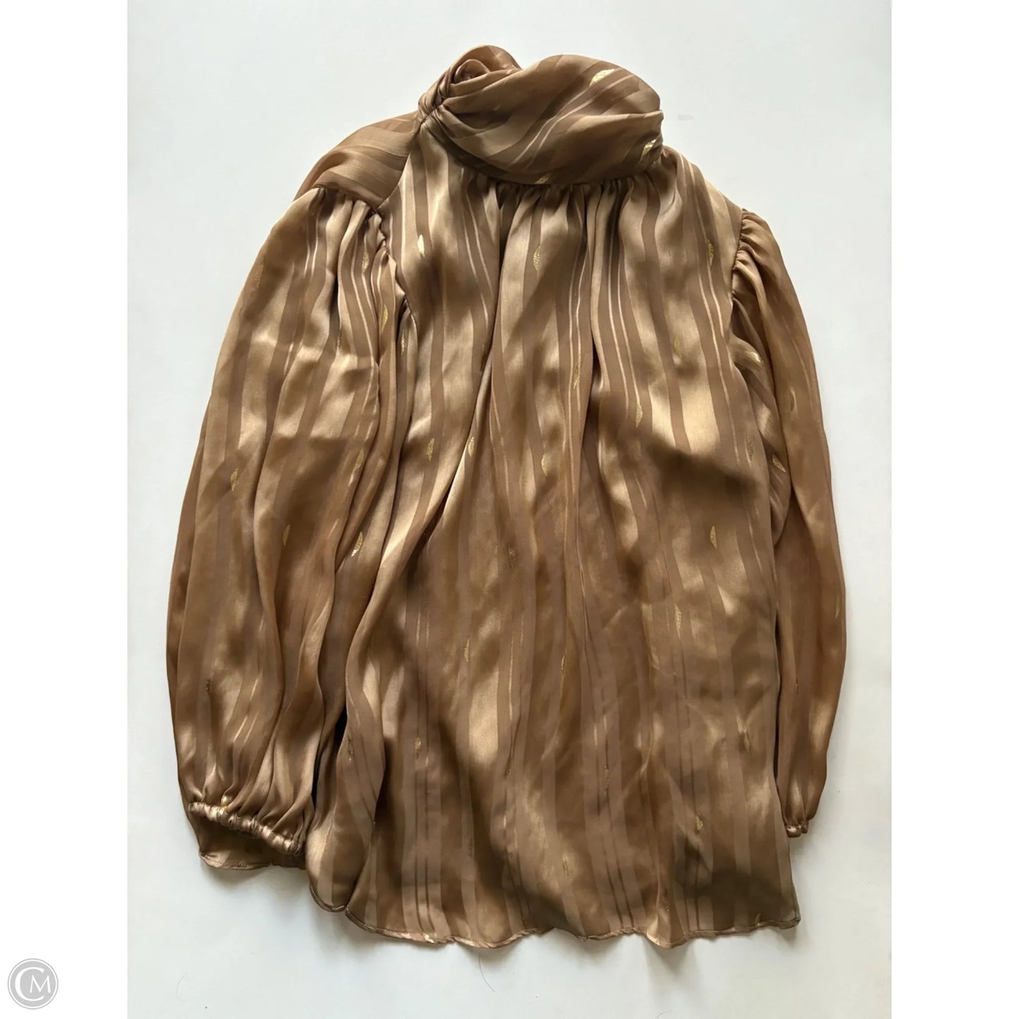 Blouse Long Sleeve By Zac And Rachel In Gold, Size: S