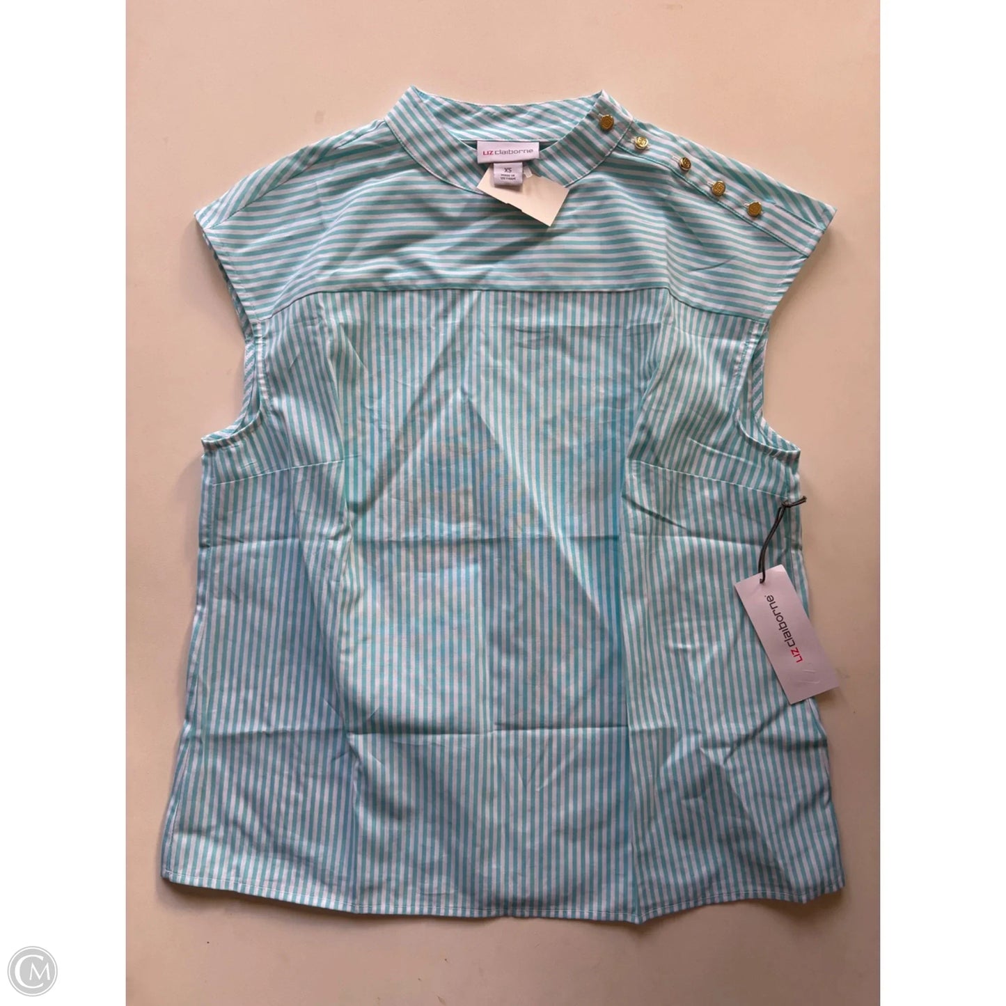 Top Short Sleeve By Liz Claiborne In Striped Pattern, Size: Xs