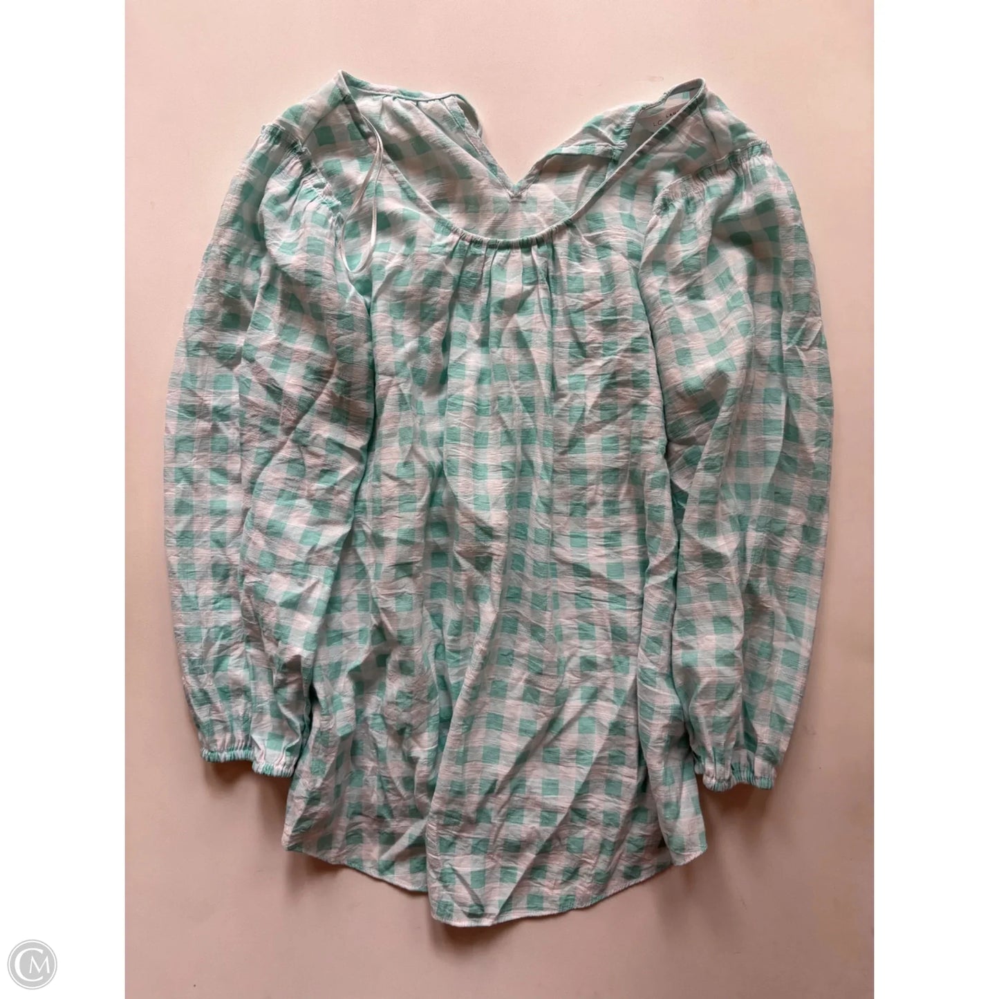 Top Long Sleeve By Lc Lauren Conrad In Plaid Pattern, Size: Xs
