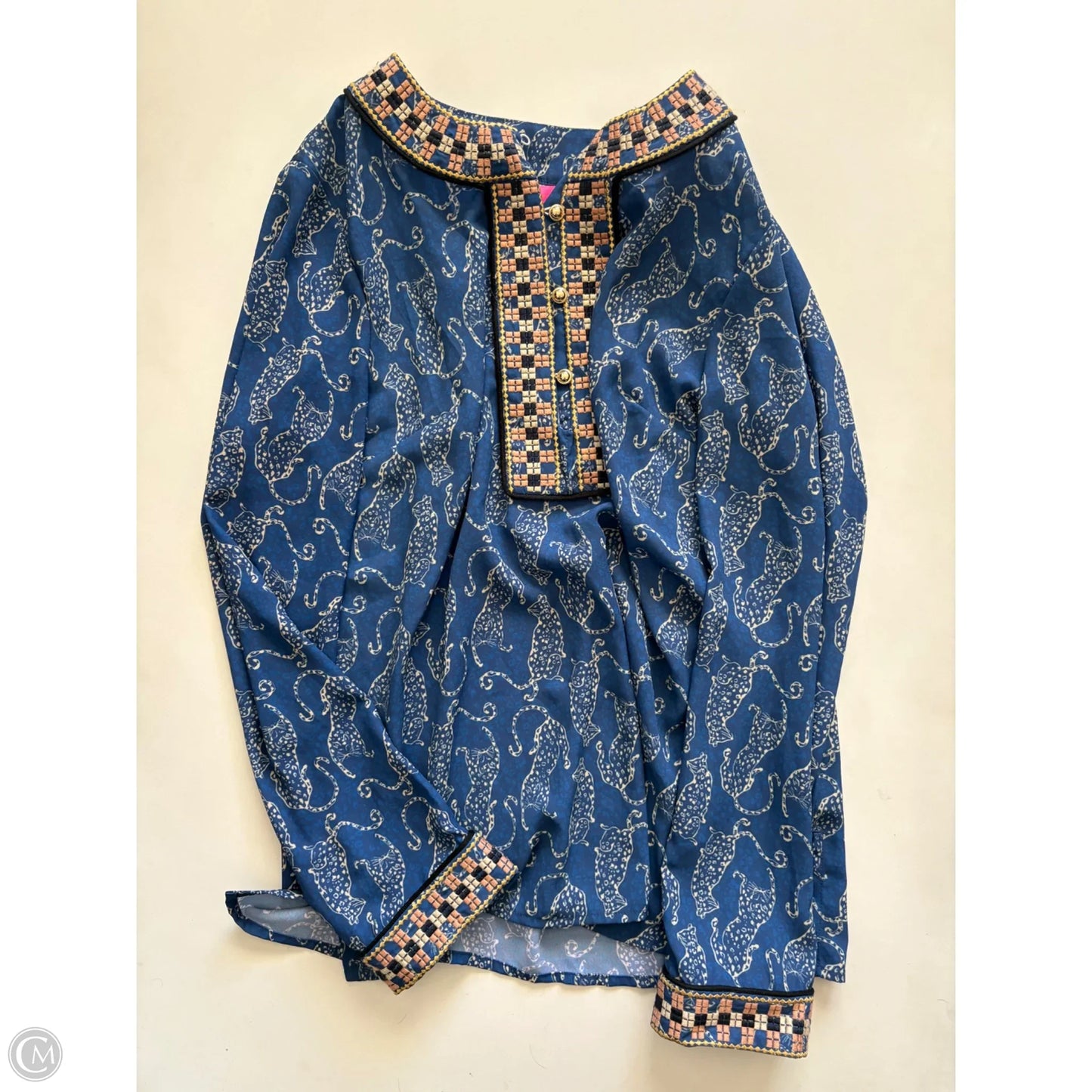 Blouse Designer By Lilly Pulitzer In Blue, Size: S