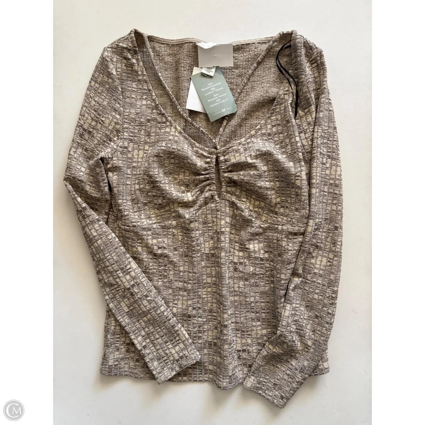 Top Long Sleeve By H&m In Cream, Size: L