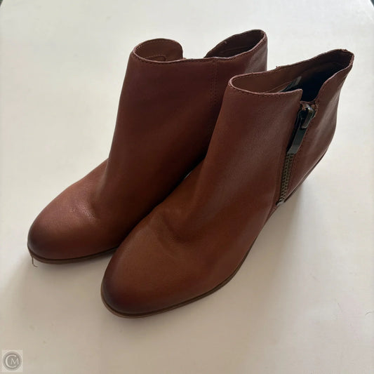 Boots Ankle Heels By Franco Sarto In Brown, Size: 10