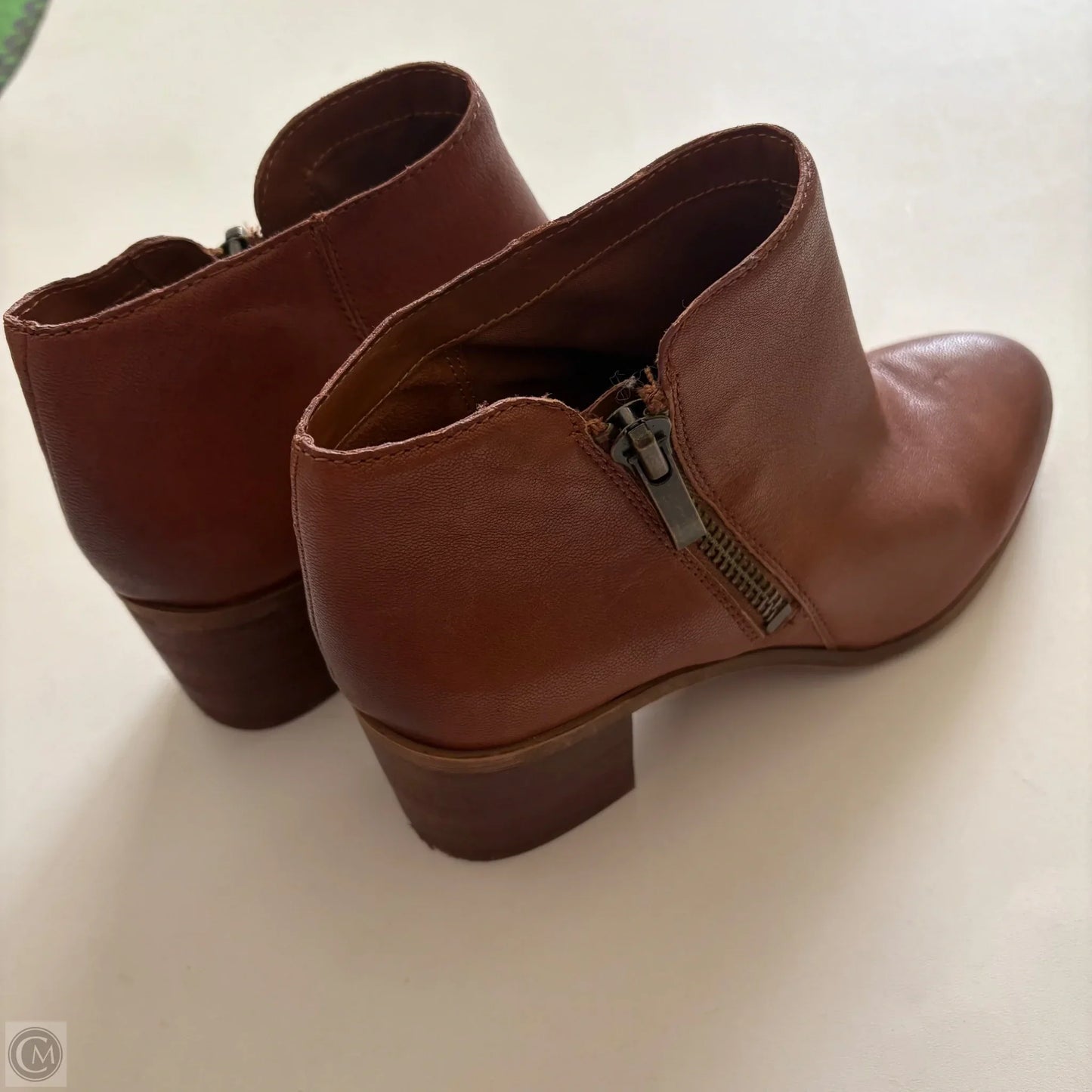 Boots Ankle Heels By Franco Sarto In Brown, Size: 10