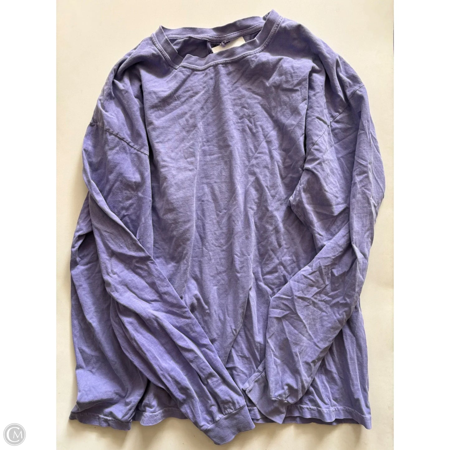 Top Long Sleeve By Comfort Colors In Purple, Size: Xl