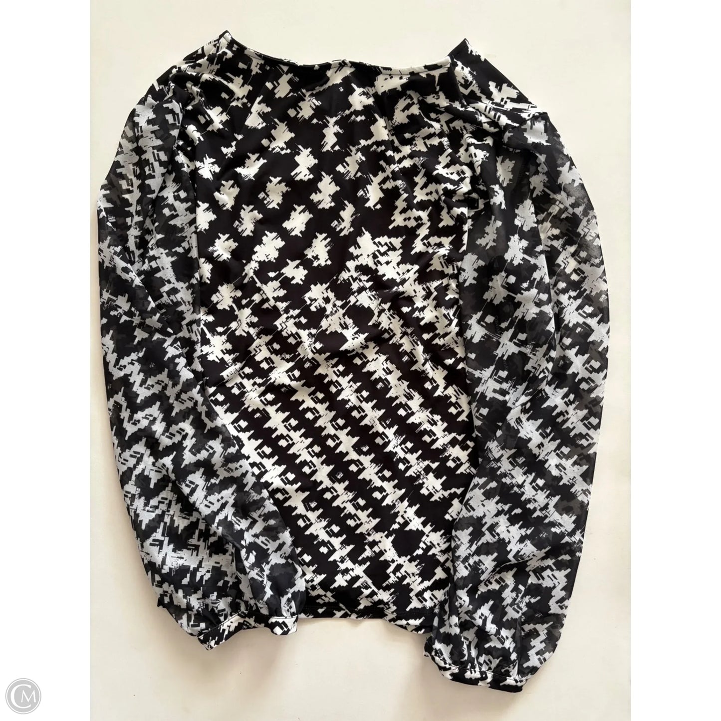 Blouse Long Sleeve By Calvin Klein In Black, Size: L