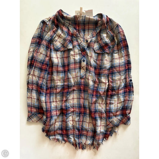 Top Long Sleeve By Hester Orchard In Plaid Pattern, Size: M