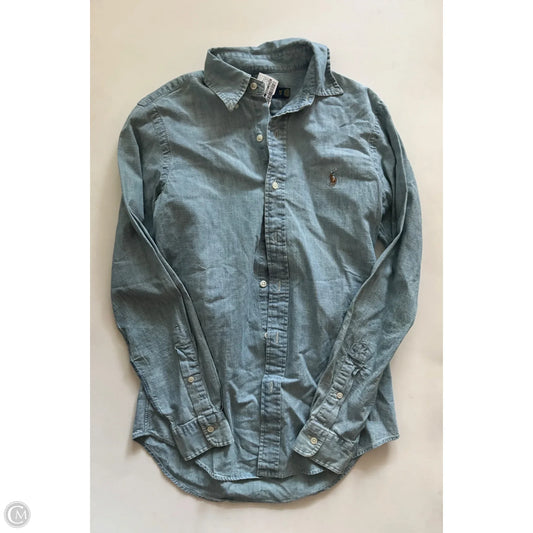 Top Long Sleeve By Ralph Lauren In Blue, Size: Xs