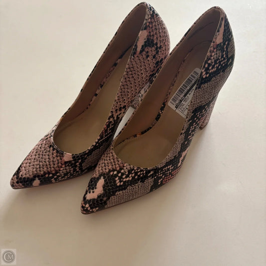Shoes Heels Block By Just Fab In Animal Print, Size: 8.5
