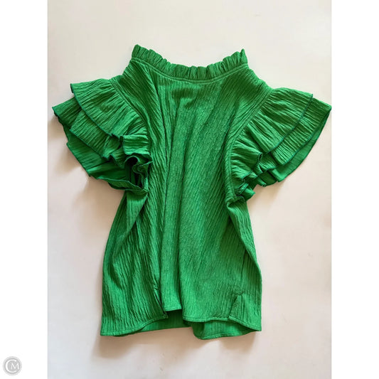 Blouse Short Sleeve By Jodifl In Green, Size: M