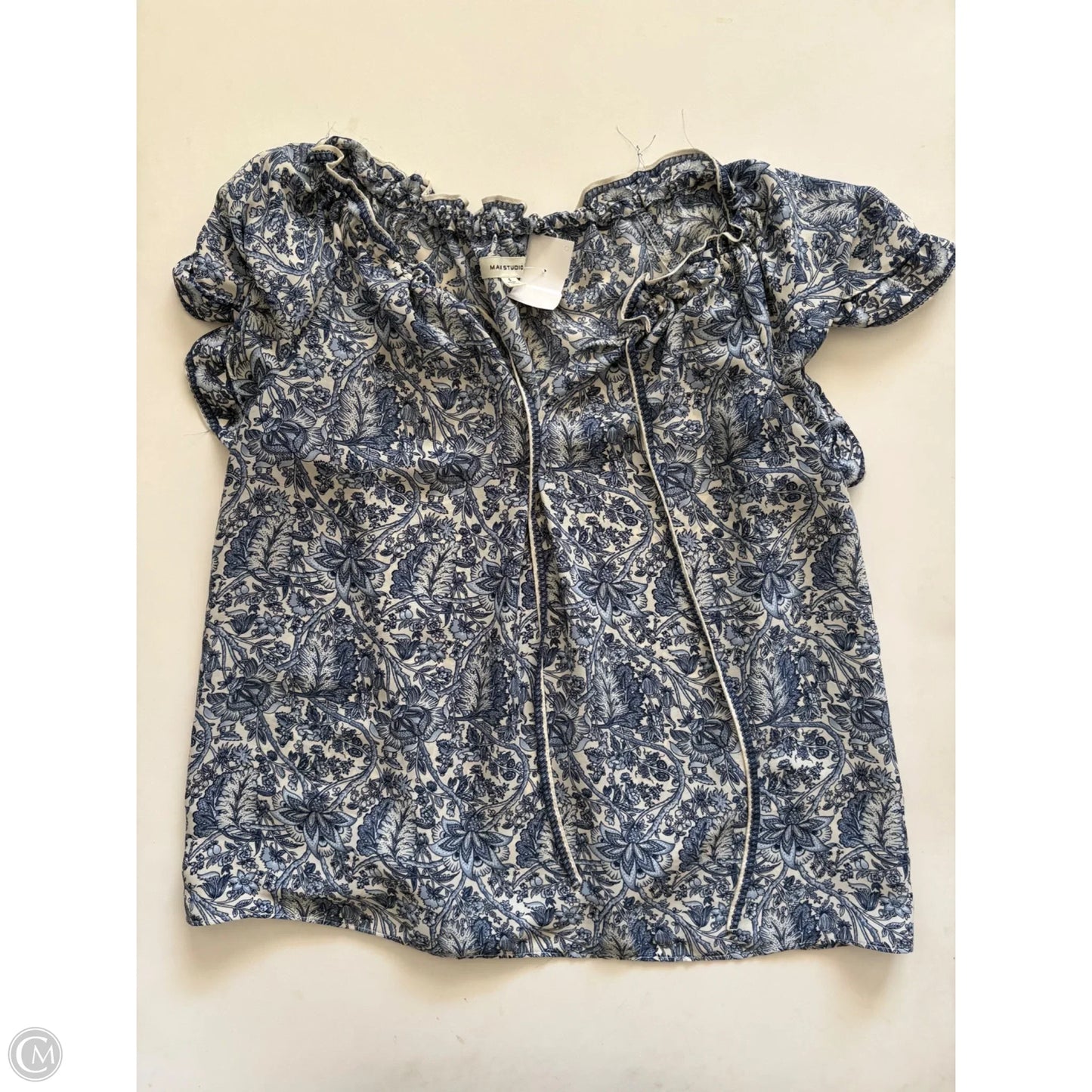 Blouse Short Sleeve By Max Studio In Blue, Size: S