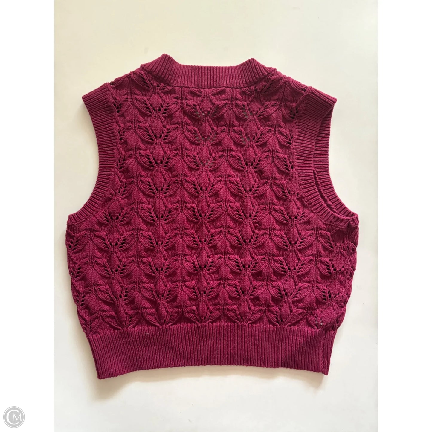 Vest Sweater By Loft In Maroon, Size: L