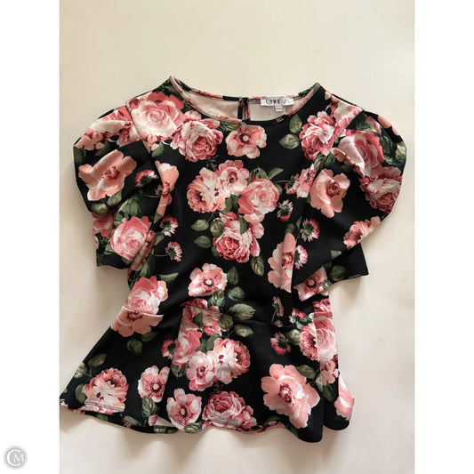 Top Short Sleeve By Love J In Floral Print, Size: L