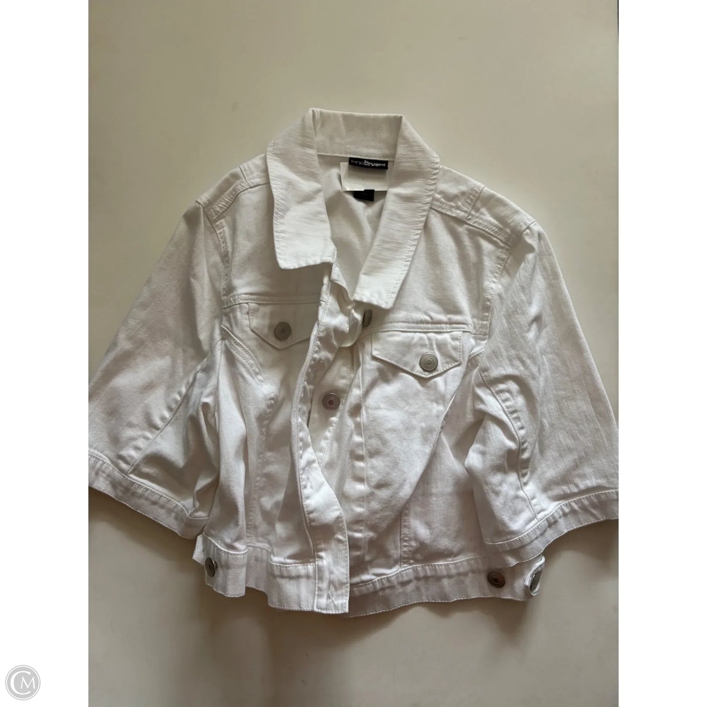Jacket Denim By Lane Bryant In White, Size: 1x
